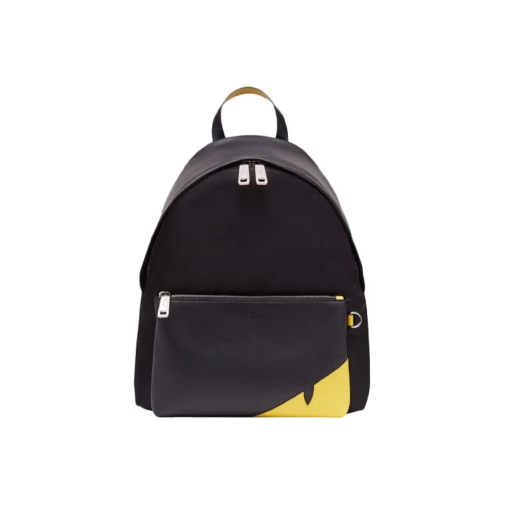 FENDI Nylon With Leather Backpack Men's Black-0