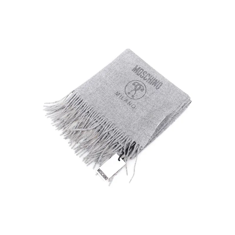 MOSCHINO Knit Scarves Unisex Gray-4