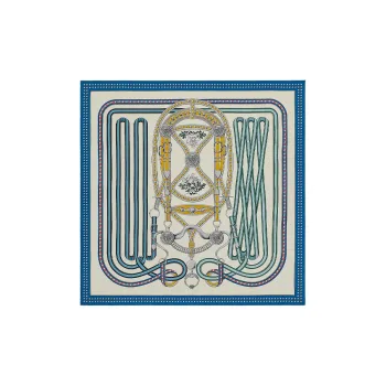 HERMES Shawls Women's Electric Blue/White/Multicolor
