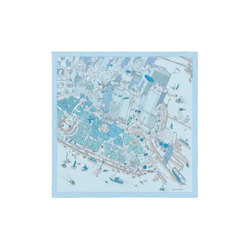 HERMES Silk Scarves Women's Blue