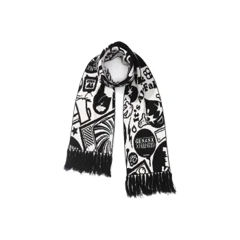 GENANX Scarves Unisex Black White