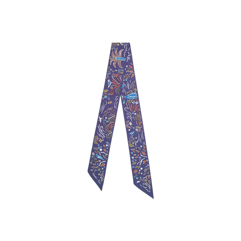 HERMES Silk Scarves Women's Dark Blue-0