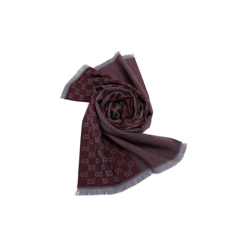 GUCCI Knit Scarves Unisex Dark Red-2