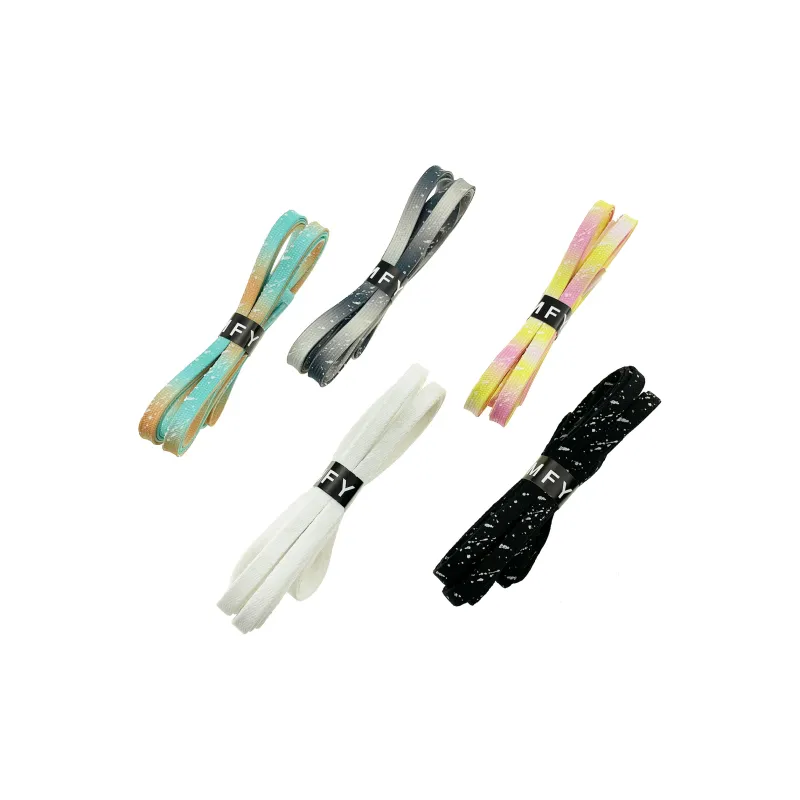 CMFY Shoelaces Unisex Yellow Pink Mint Green Gradient Fluorescent Ink Splatter Shoelace 5 Pack Set-1