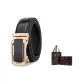 Plain Smooth Black Strap with Shiny Gold-Tone Lock+Premium Box