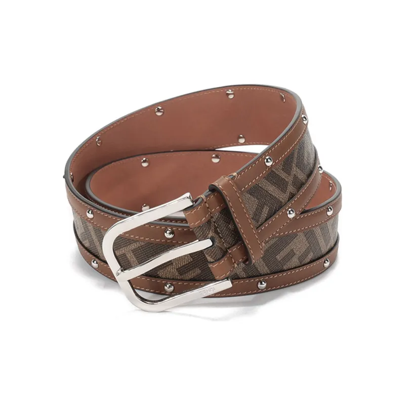 FENDI Leather Belts Men Brown Multicolor-3