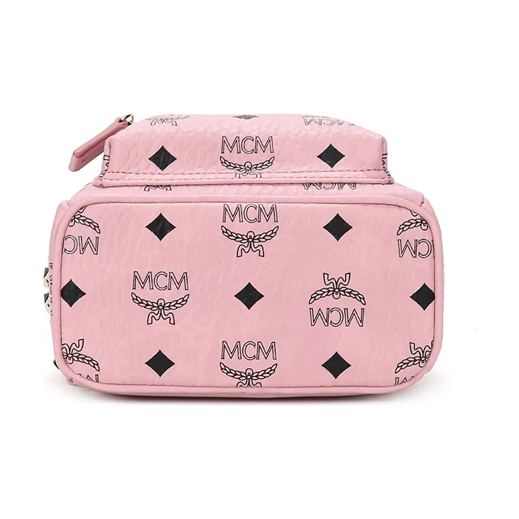 MCM Stark Bebe Boo Backpack Visetos Side Studs X Mini Soft Pink-4