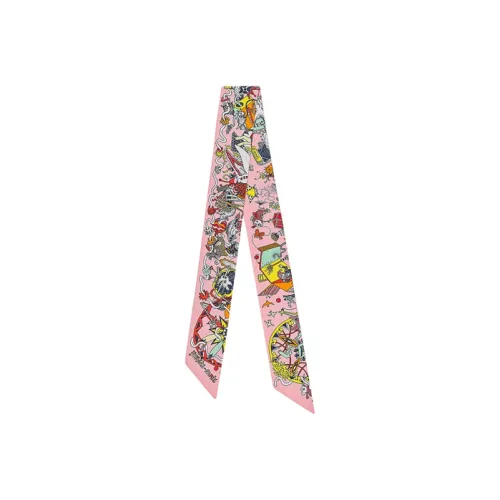 HERMES Silk Scarves Women's Pink