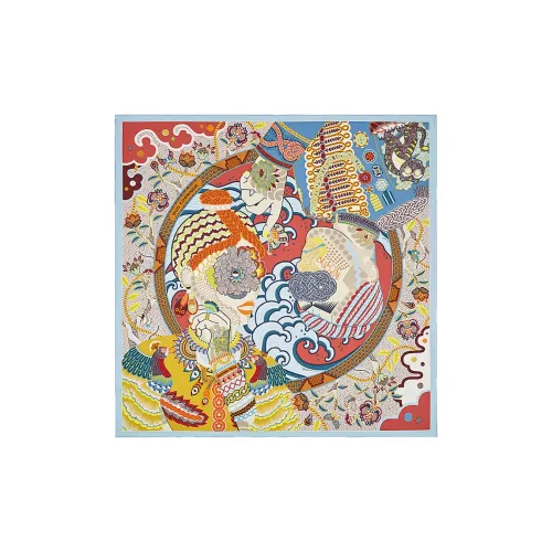 HERMES Duo Cosmique Silk Scarves Women's