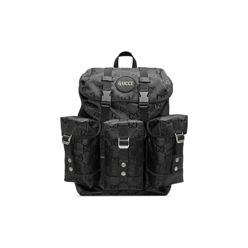 GUCCI Nylon With Leather Backpack Men's Black-0