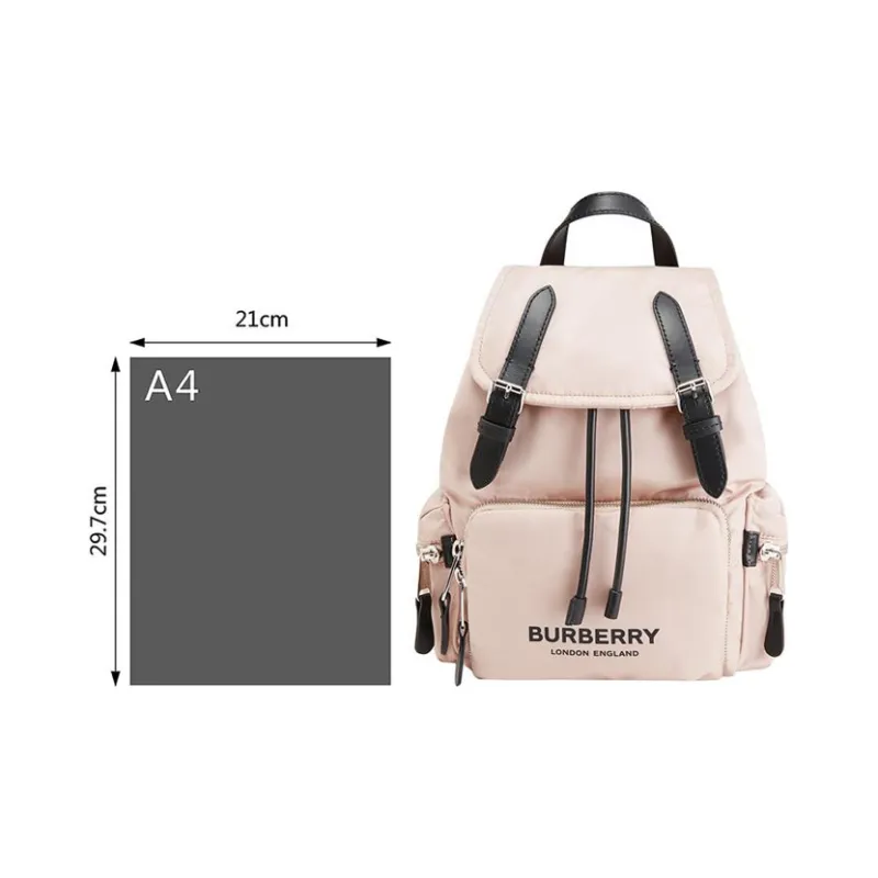 Burberry Logo Print Econyl Nylon Backpack Pink-4