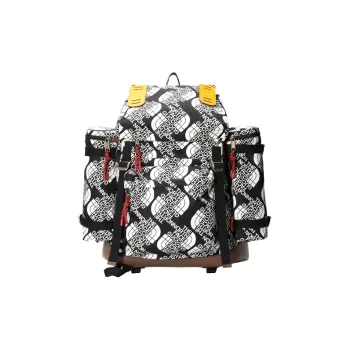 GUCCI The North Face Collaboration Nylon With Leather Dual Compartment Backpack Unisex Multicolor