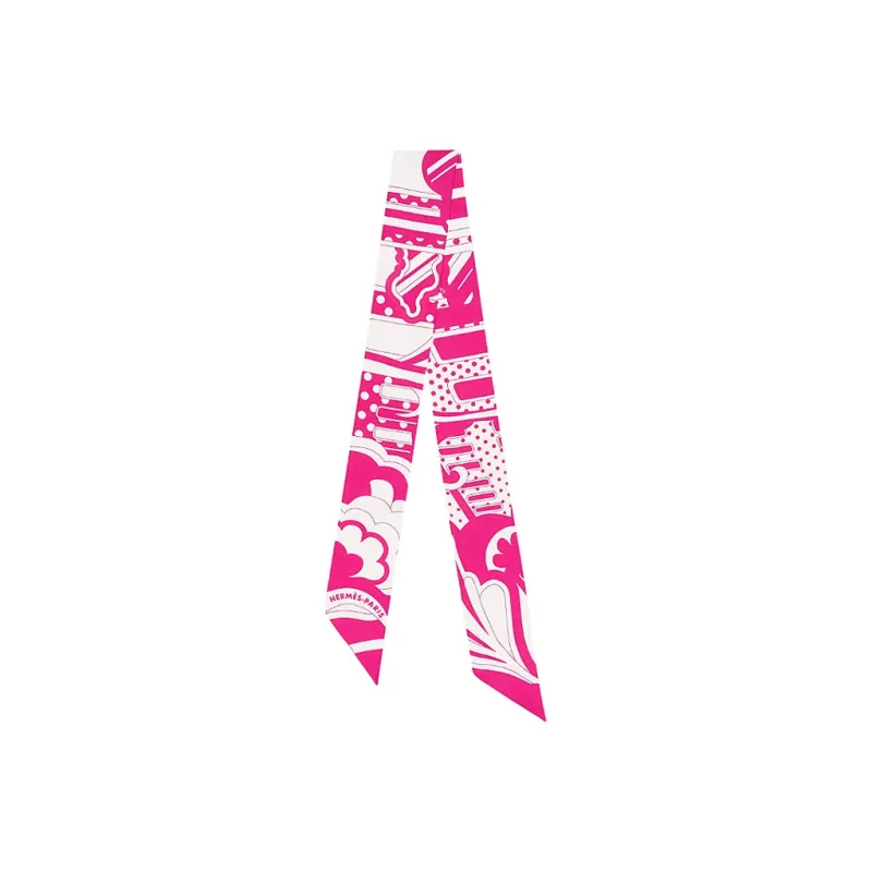 HERMES Twilly Silk Scarves Women's Pink-0