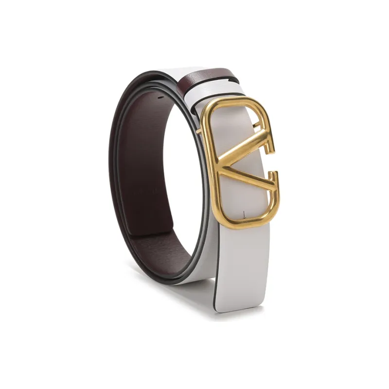Valentino Leather Belts Women's White/Burgundy-1