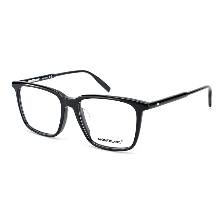 MONTBLANC Plate Frame Round Eyeglass Frames Unisex European Version, Black-1