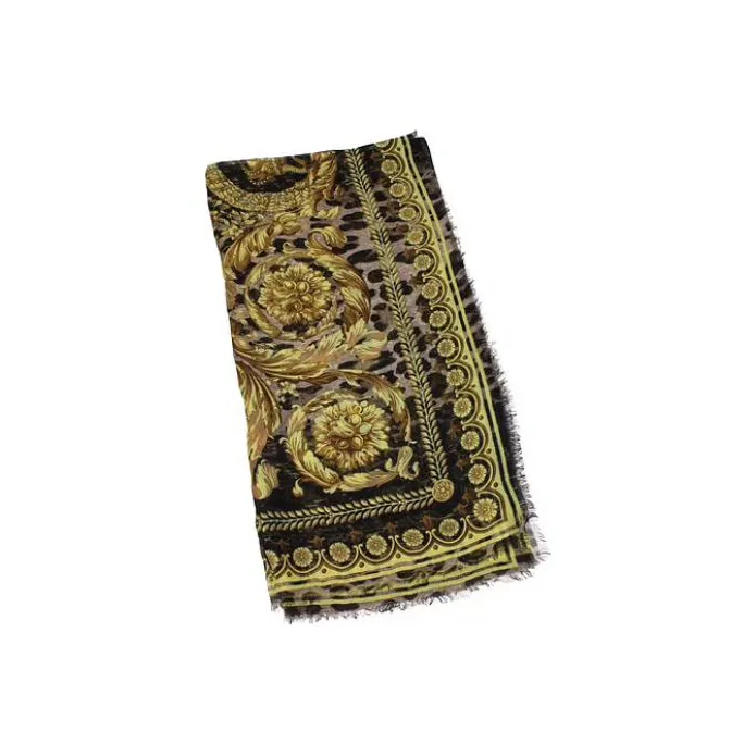 VERSACE Silk Scarves Women's Brown-1