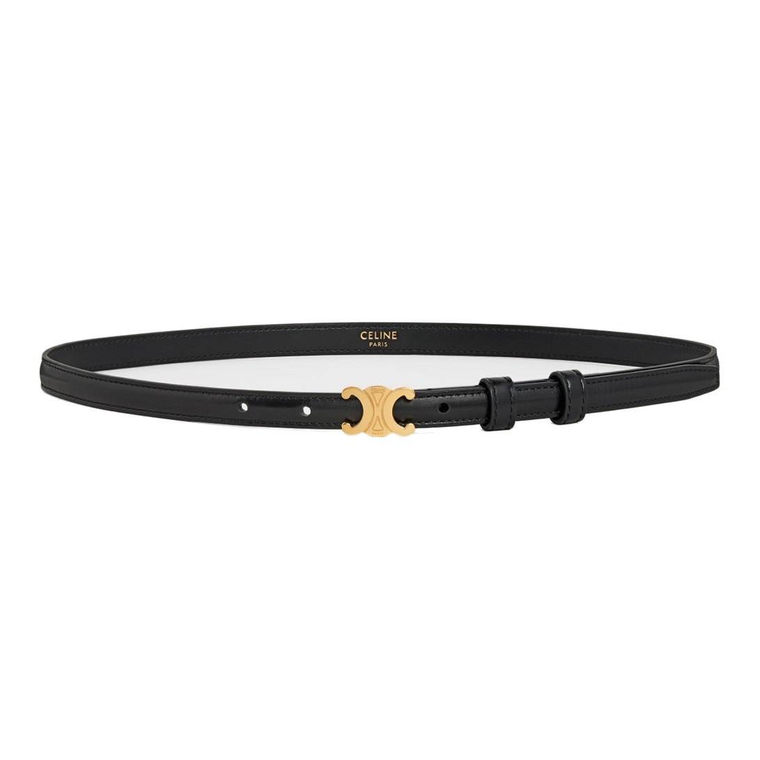【人気/関税/送料込み】 (W) Celine Medium Triomphe Belt in Pe MEDIUM TRIOMPHE BELT IN TRIOMPHE CANVAS - BLACK | CELINE