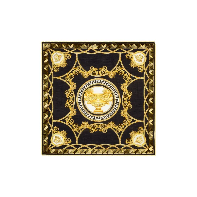 VERSACE Silk Scarves Unisex Black-0