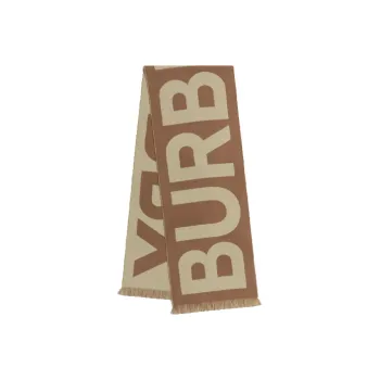 Burberry Two Toned Logo Intarsia Scarf