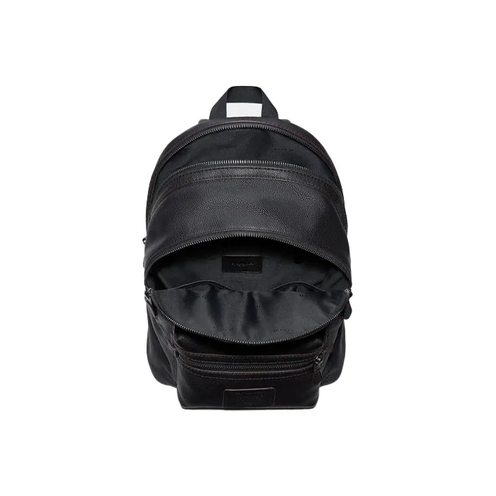 COACH Academy Litchi Grain Leather Backpack Large Size Men's Black-2