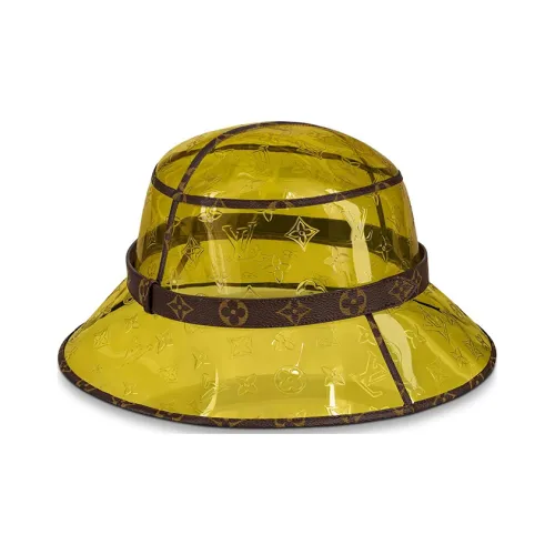 LOUIS VUITTON MONOGRAM RAINCOVER Leather Hats Men's Light Yellow