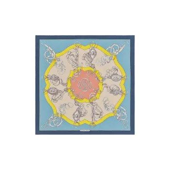 HERMES Silk Scarves Unisex Sky Blue