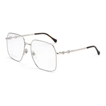 GUCCI Alloy Square Eyeglass Frames Unisex Silver