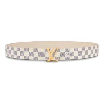 LOUIS VUITTON Initials Damier Azur Leather Belts Women's