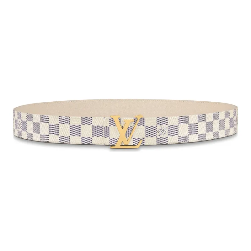 LOUIS VUITTON Initials Damier Azur Leather Belts Women's-0