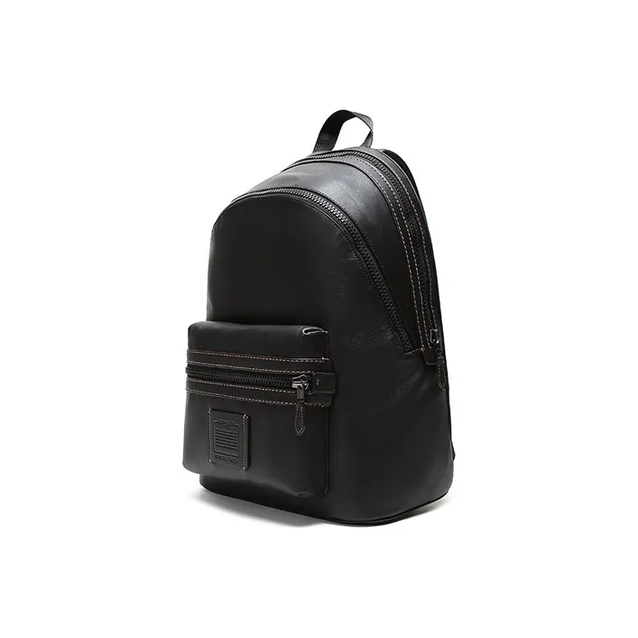 COACH Academy Leather Backpack Large Size Men's Black-1