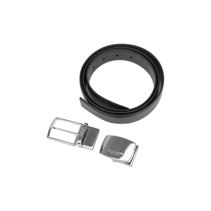 COACH Leather Leather Belts Men's Black/Brown Width 2.8cm-5