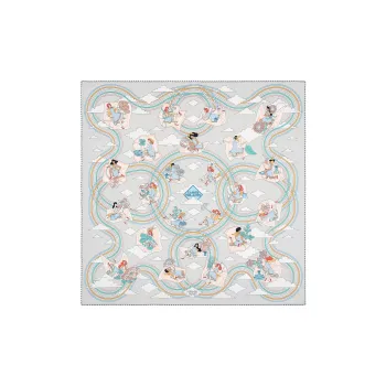 HERMES Silk Scarves Women's Gray