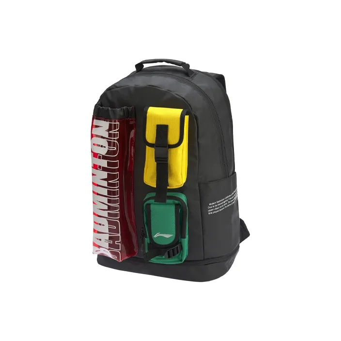 LiNing Polyester Badminton Double Shoulder Backpack Regular Unisex Black Color Blocking-1