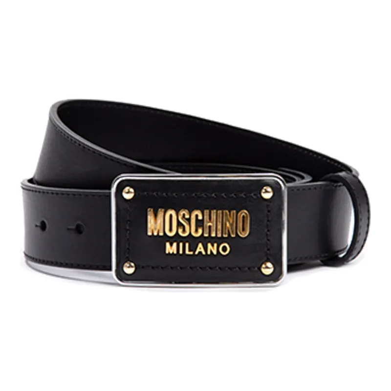 MOSCHINO Logo Lettering Buckle Belt-1
