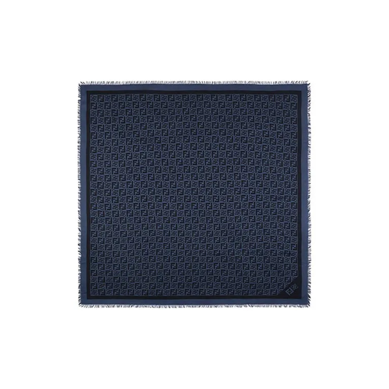 FENDI Silk Scarves Men Dark Blue Black-3