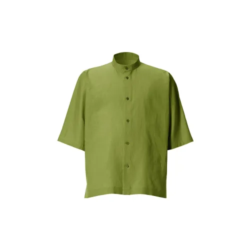 Homme Plissé Issey Miyake Shirts Men Green