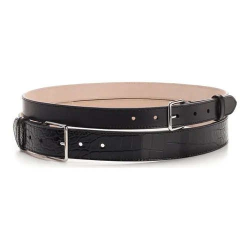 Alexander McQueen Leather Belts Unisex Black