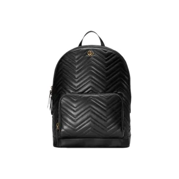 GUCCI GG Marmont Quilting Leather Backpacks Men's Black