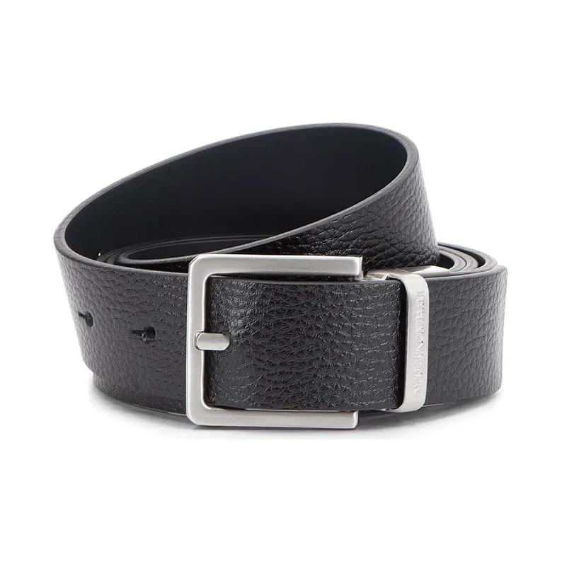 EMPORIO ARMANI Leather Belts Unisex Black-3
