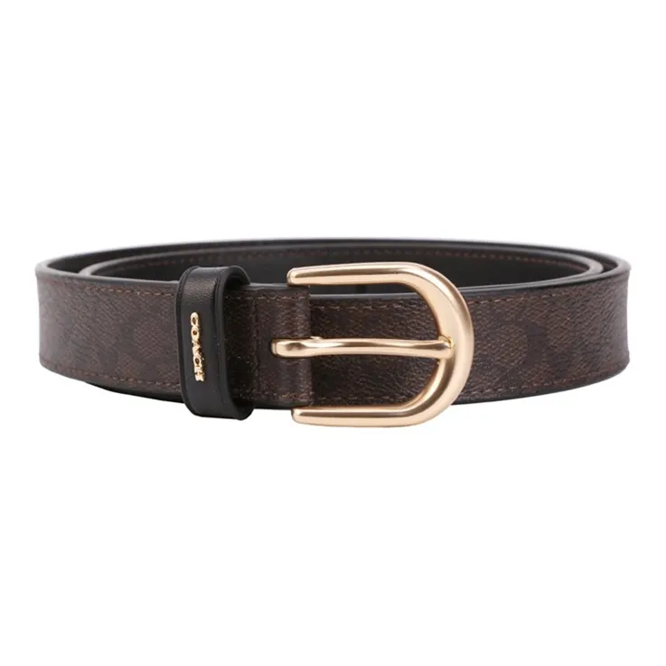 COACH Women's Harness Buckle Belt Chestnut Black/25mm-3