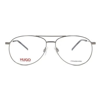 HUGO BOSS Eyeglass Frames Men Gunmetal