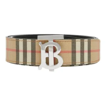 Burberry Leather Leather Belts Unisex Brown/Black Width  3.5cm