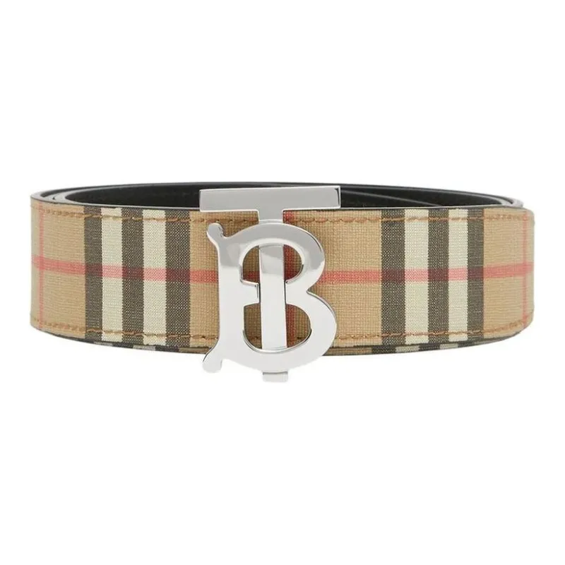 Burberry Leather Leather Belts Unisex Brown/Black Width  3.5cm-0