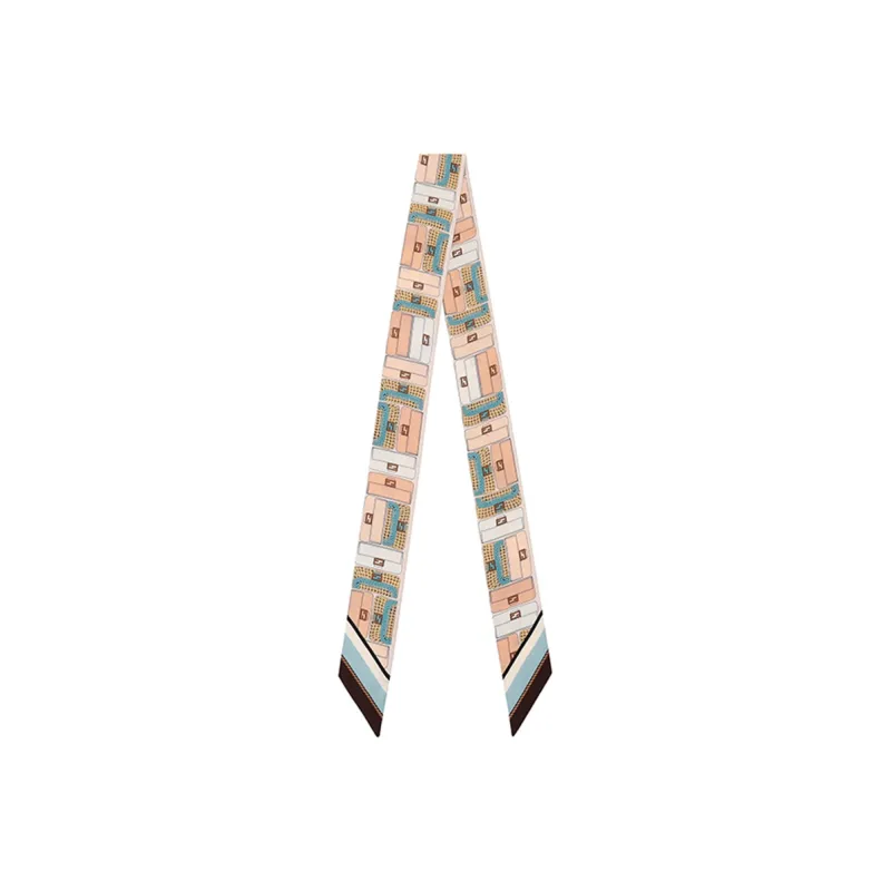 FENDI Baguette Silk Scarves Women's Light Blue Multicolor-1