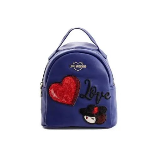 MOSCHINO Leather Backpack Mini Wmns Blue
