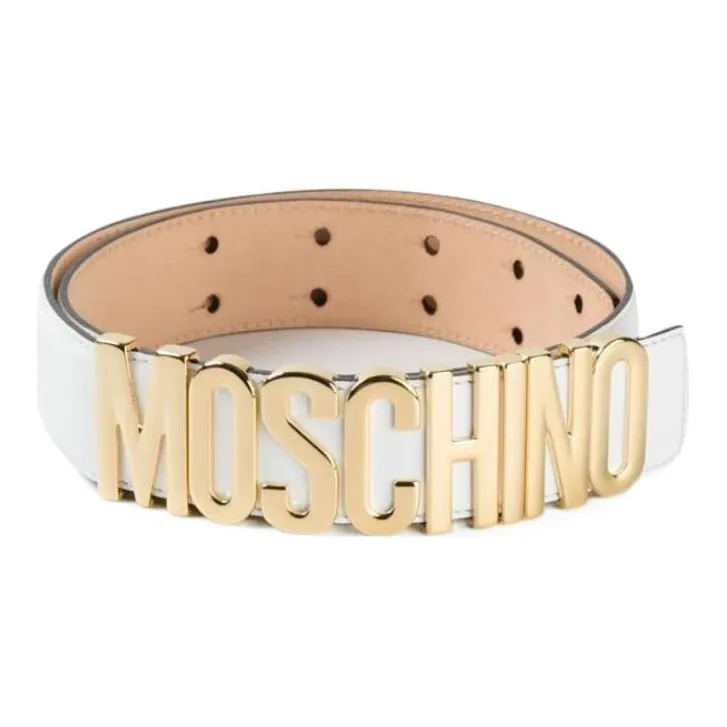 MOSCHINO Leather Belts Unisex White-1