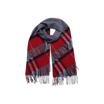 Burberry Knit Scarves Men Red Gray Multicolor