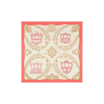 HERMES Silk Scarves Women's Apricot/Pink