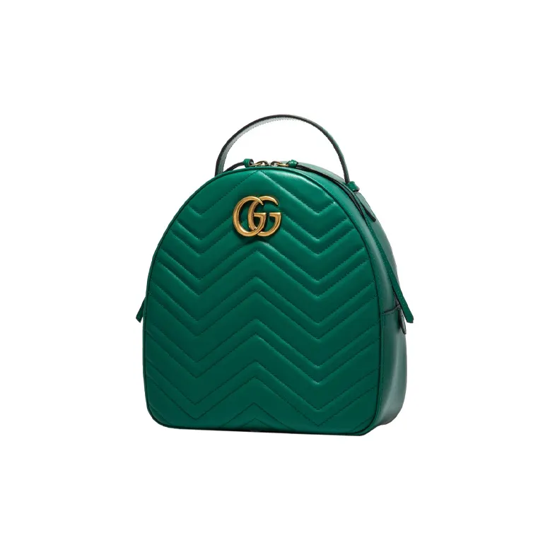 GUCCI Marmont Cow Leather Backpack Women's Green-1