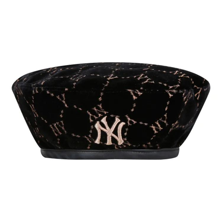 MLB Monogram Velvet Beret New York Yankees Hat-0
